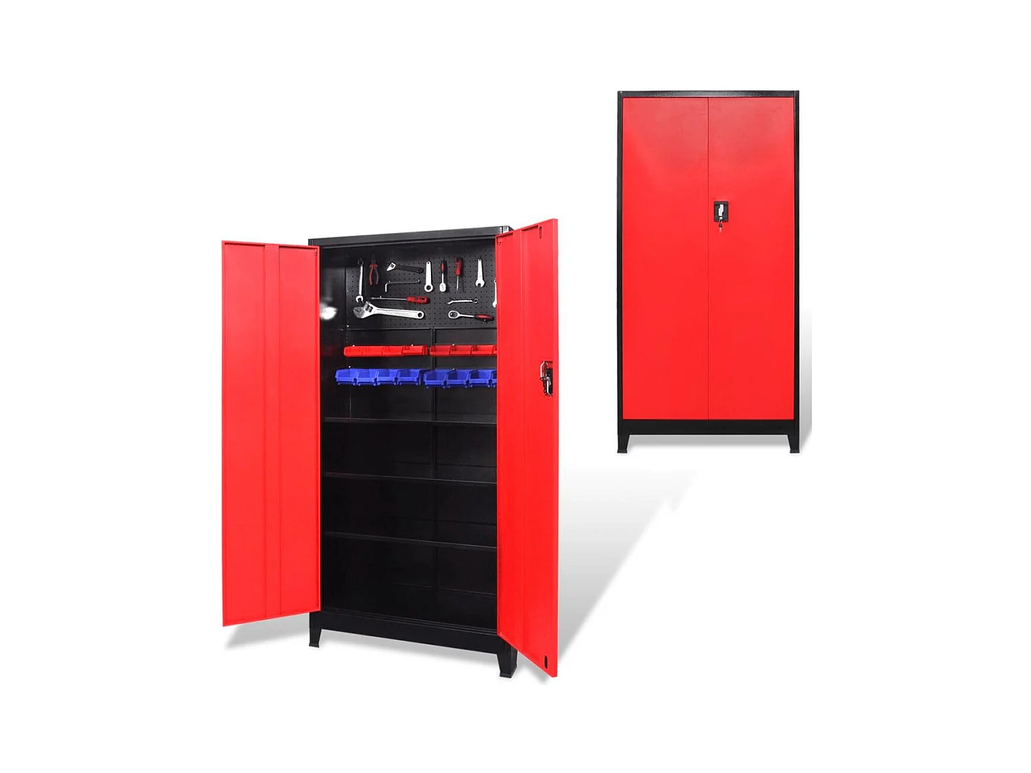 Armoire à outils avec noire 90 x 40 x 180 cm 02_0003802