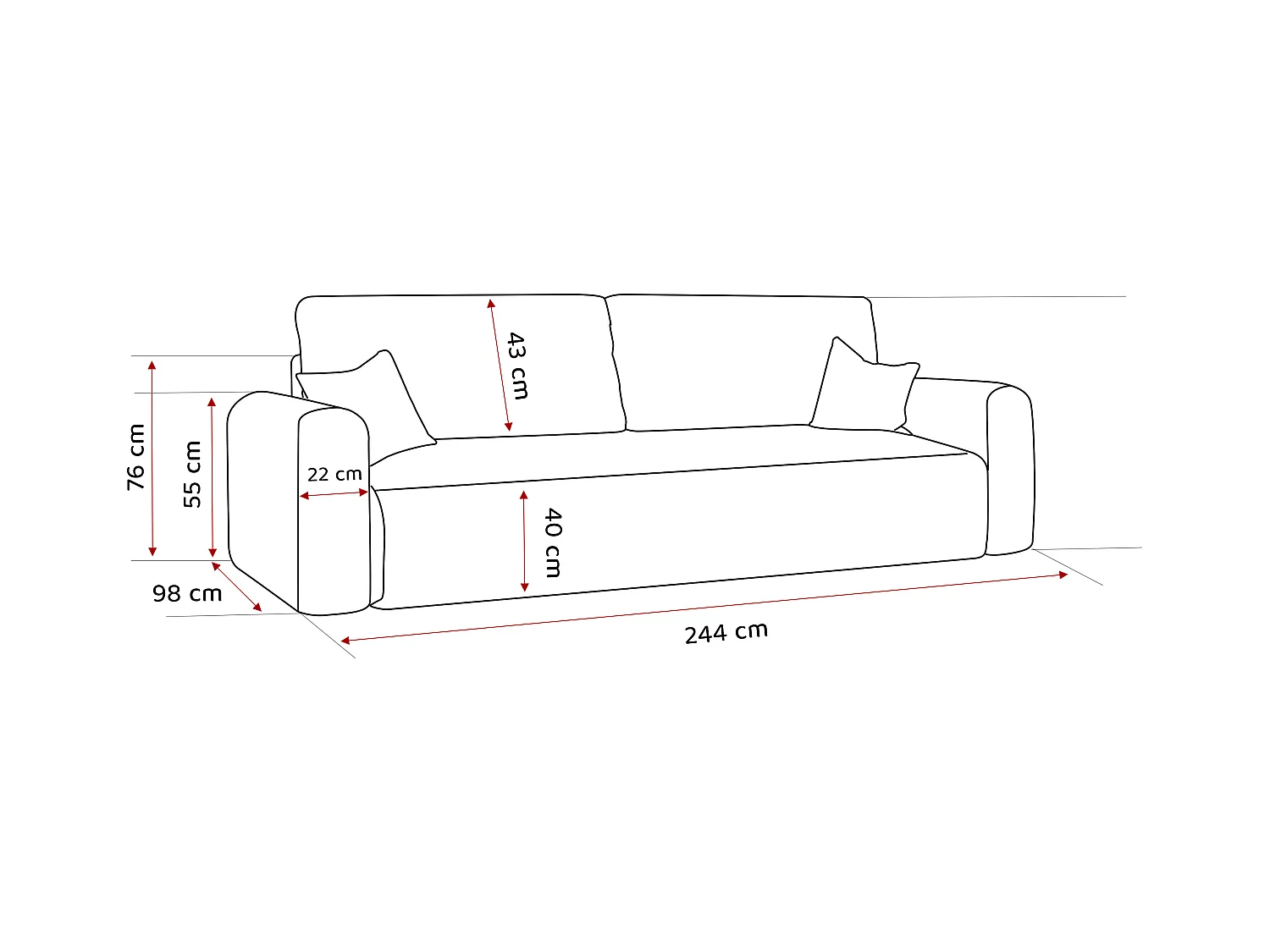 Canapé Jobo réversible convertible en tissu Gris