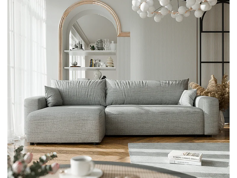 Canapé d'angle convertible en tissu Baltimore Mouse