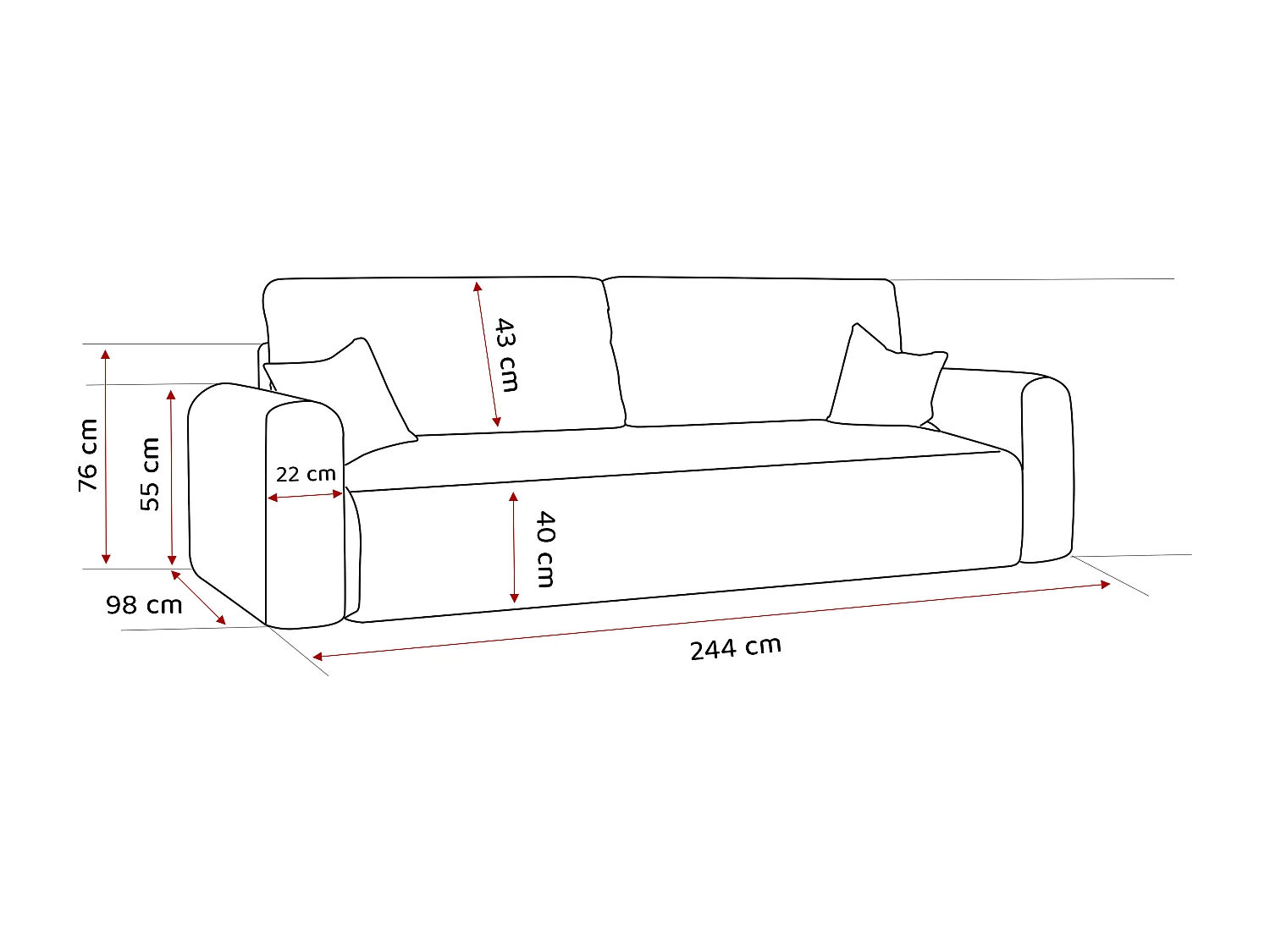 Canapé Jobo réversible convertible en tissu Beige