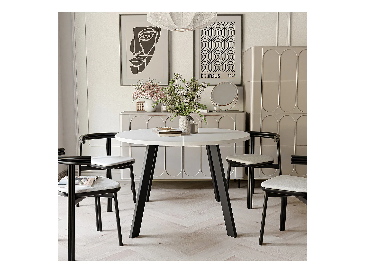 Table extensible blanc