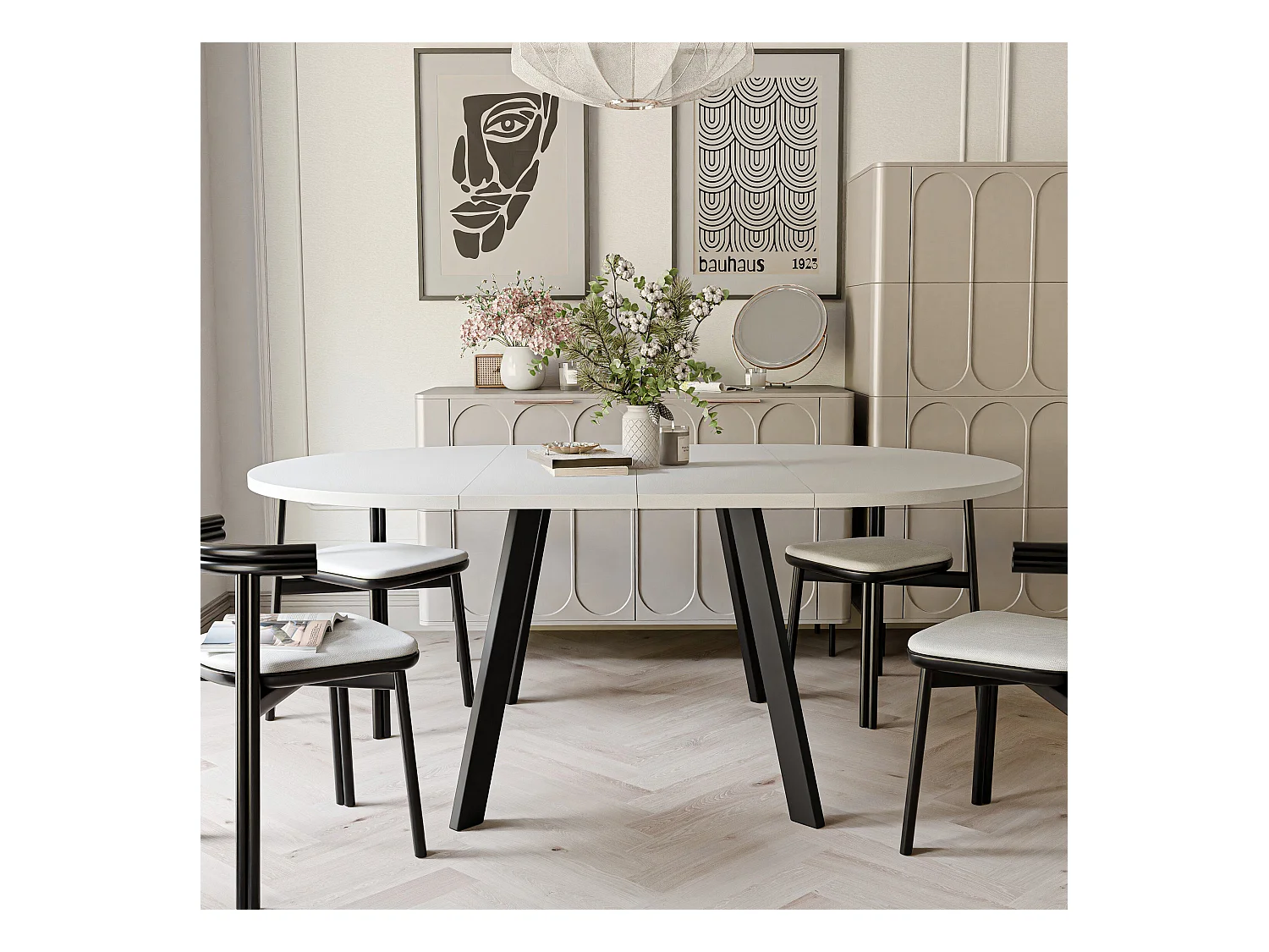 Table extensible blanc