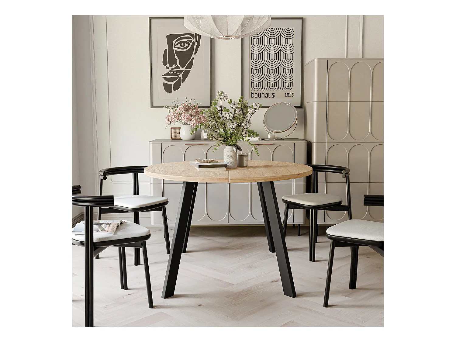 Table extensible chêne wotan