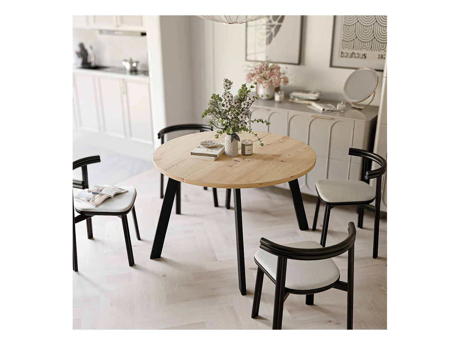 Table extensible chêne wotan