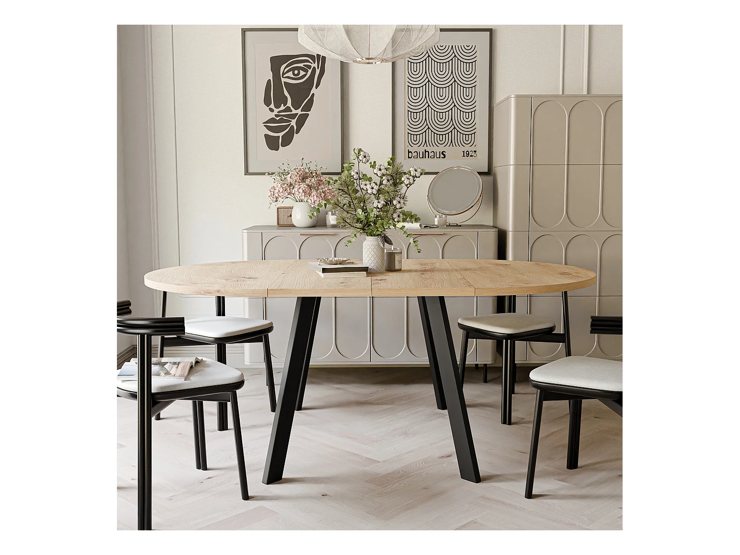 Table extensible chêne wotan