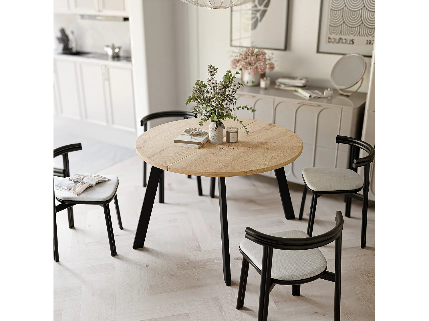 Table extensible chêne wotan