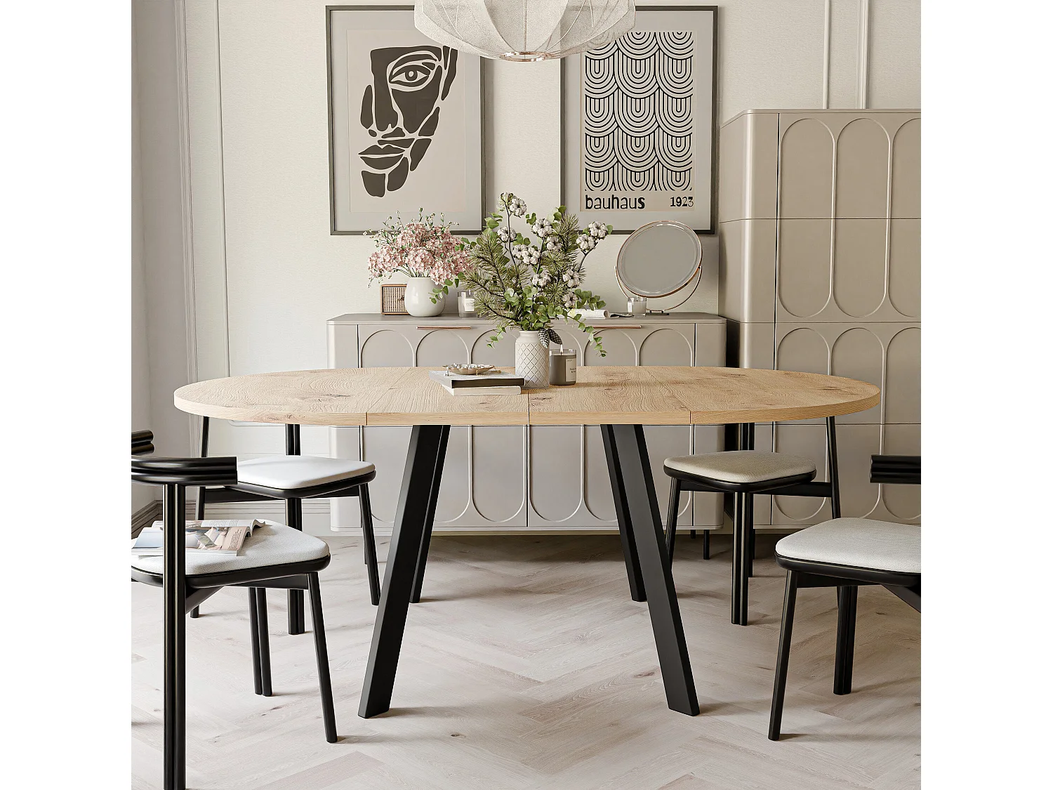 Table extensible chêne wotan