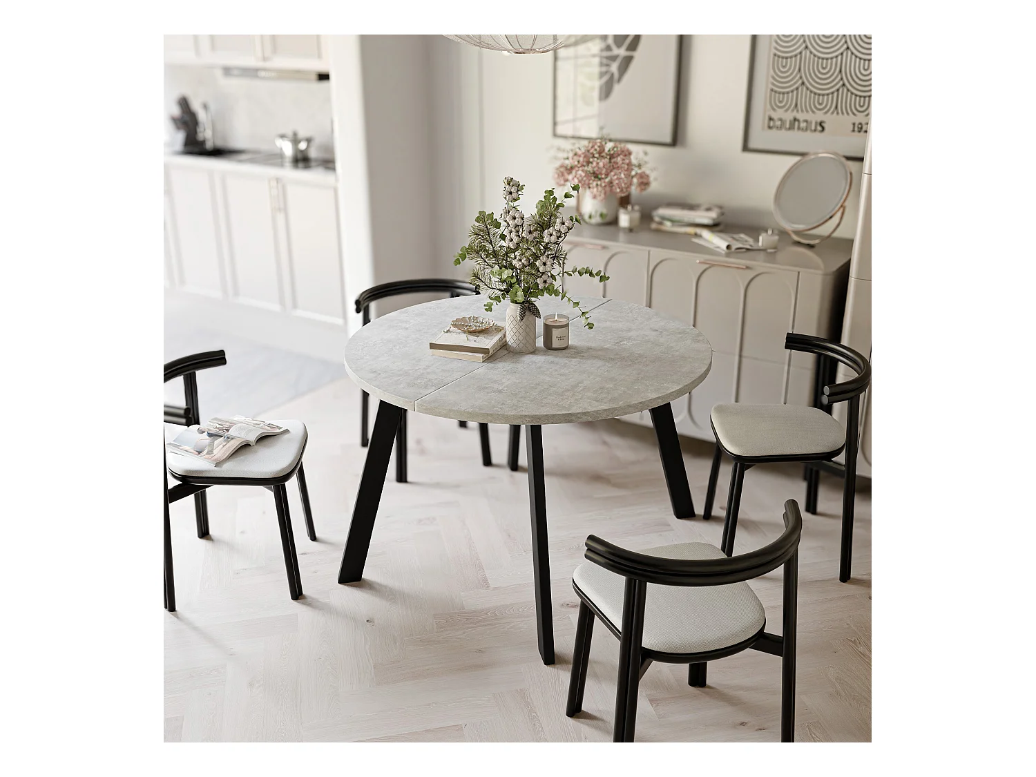 Table extensible bellato gris