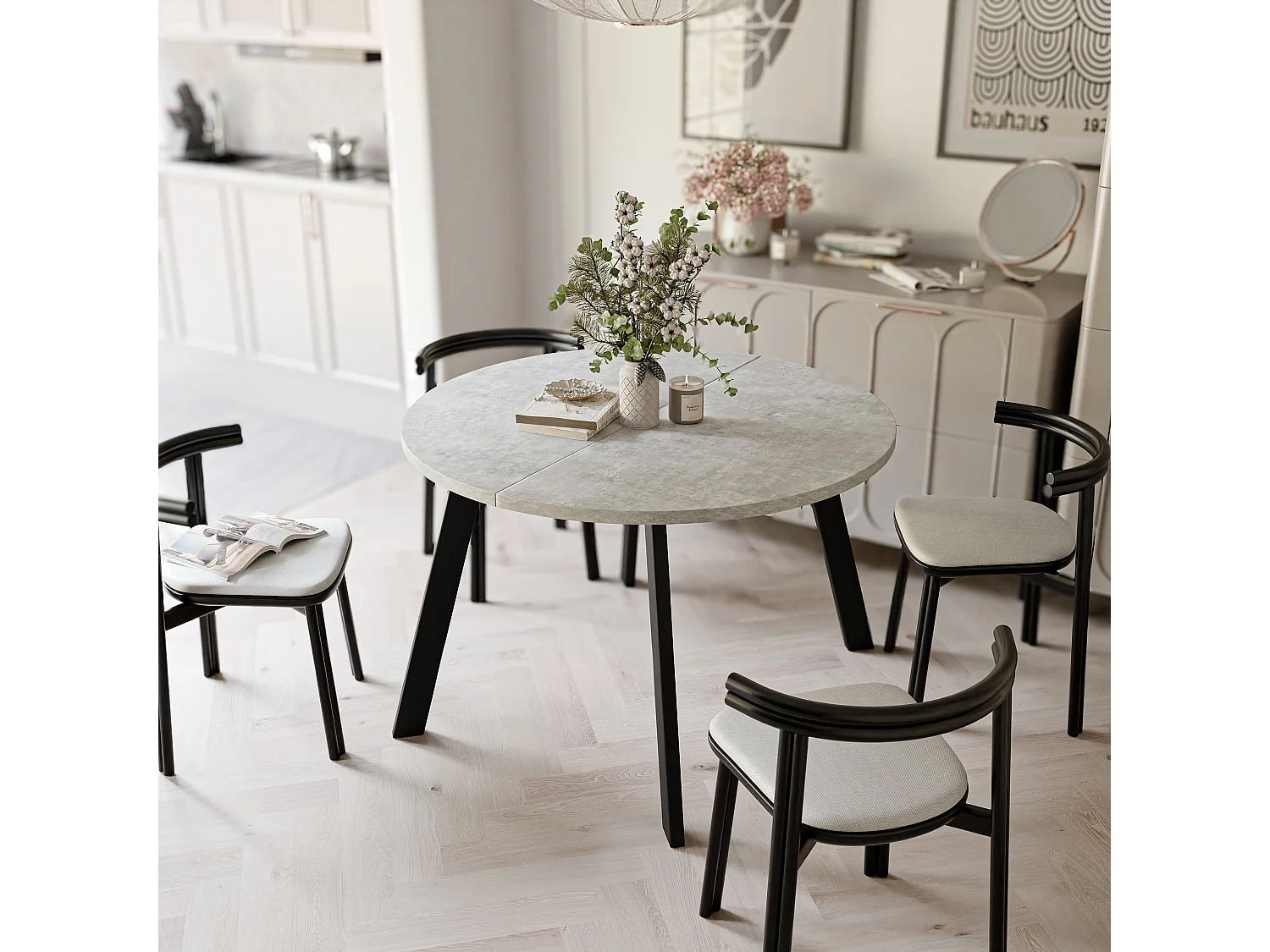 Table extensible bellato gris