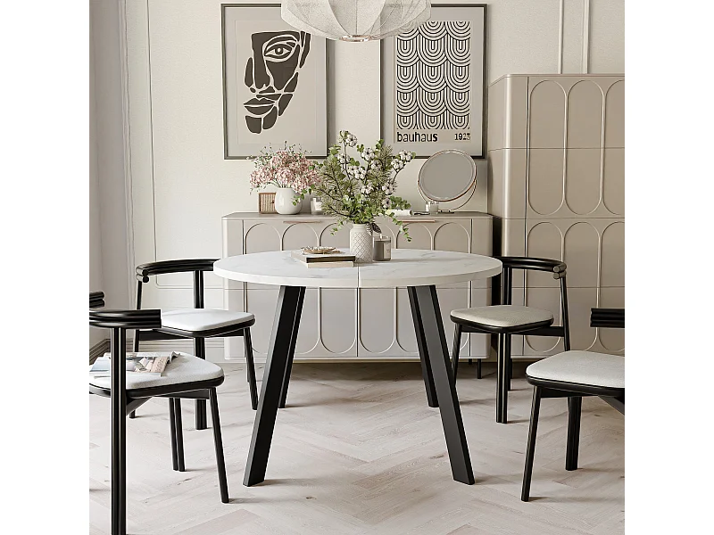 Table extensible marbre bianco