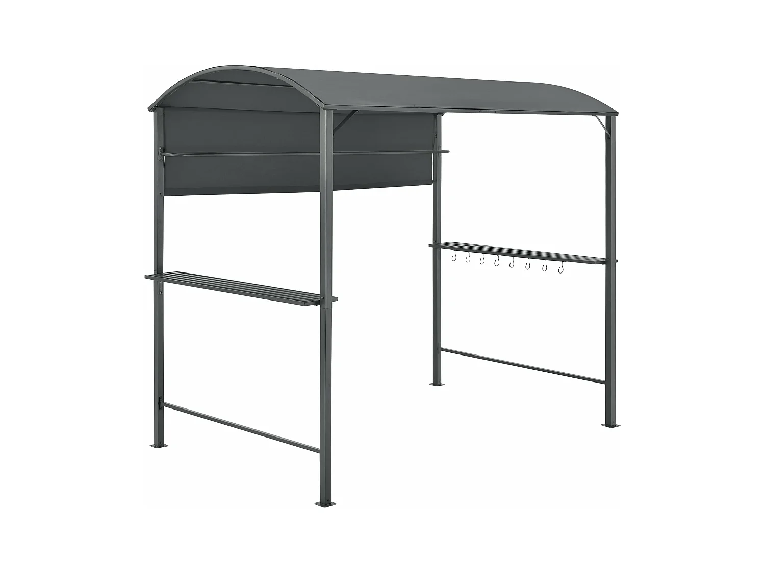 Tonnelle pavillon de barbecue grise 215 x 220 x 140 cm 03_0008739