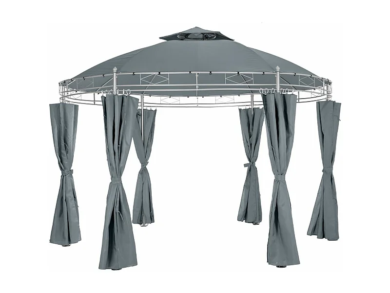 Casetta da giardino pergolato diametro 3,5 m grigio antracite 2208176