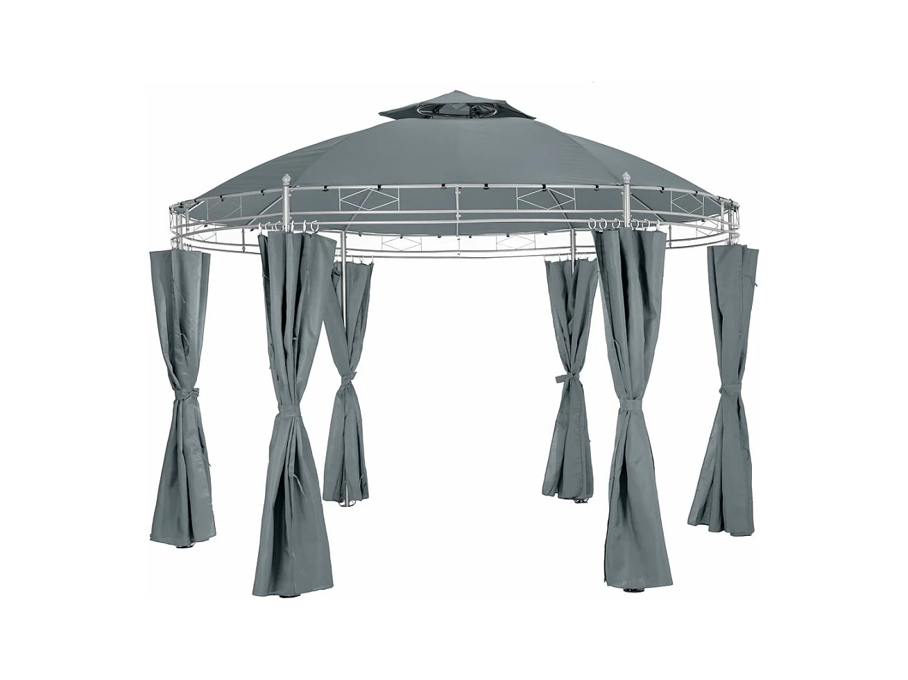 Tonnelle abri de jardin grise 350 x 350 x 280 cm 2208176