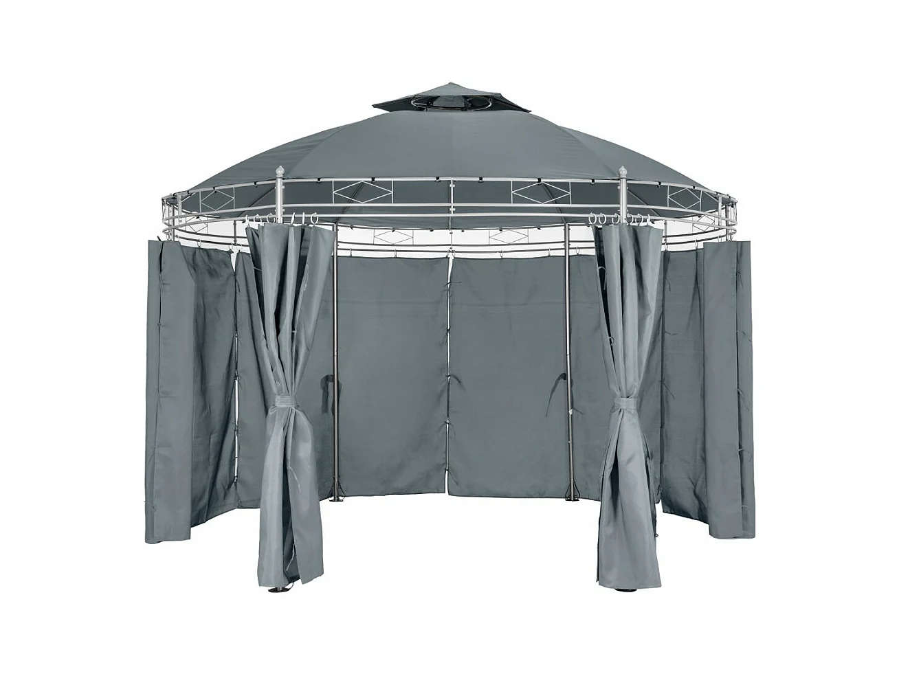 Tonnelle abri de jardin grise 350 x 350 x 280 cm 2208176