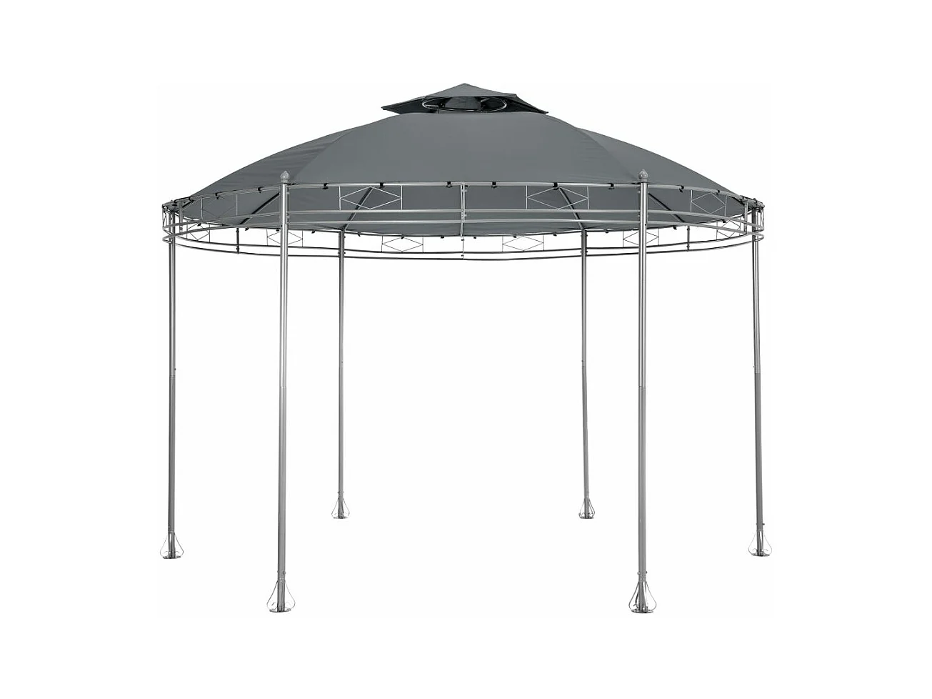 Tonnelle abri de jardin grise 350 x 350 x 280 cm 2208176