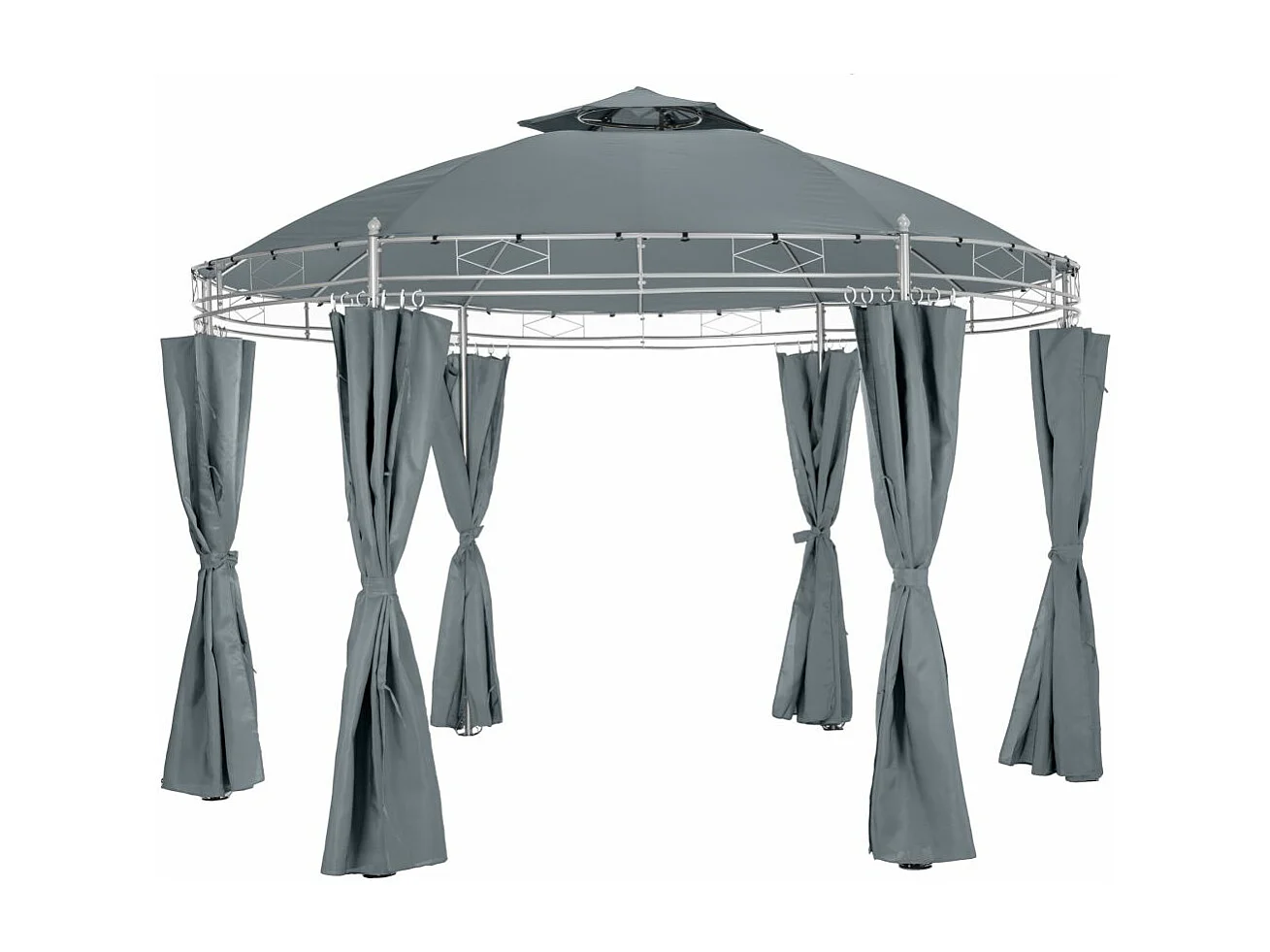 Casetta da giardino pergolato diametro 3,5 m grigio antracite 2208176