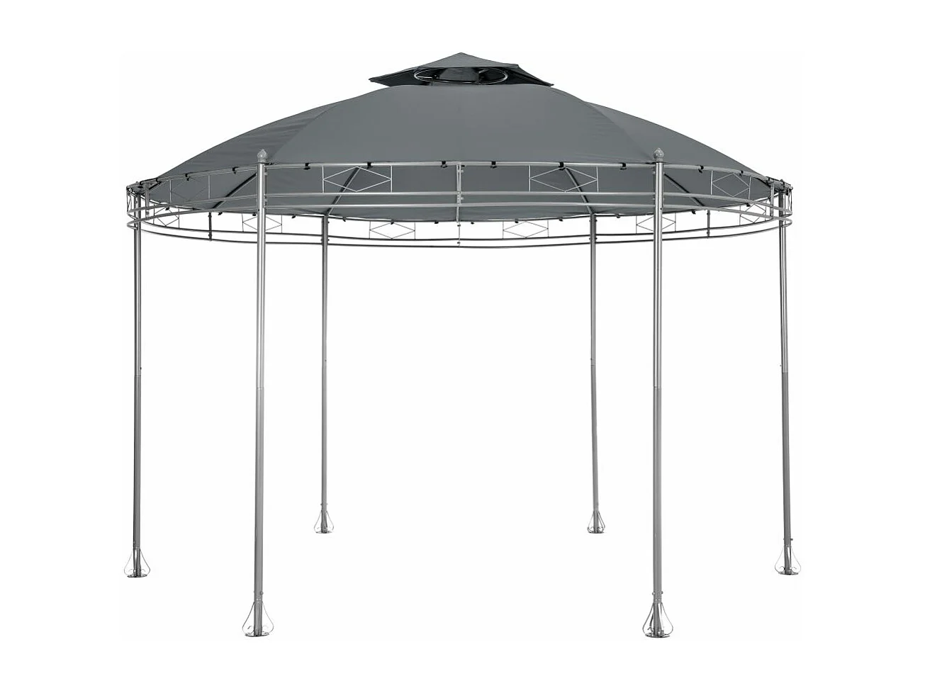 Casetta da giardino pergolato diametro 3,5 m grigio antracite 2208176