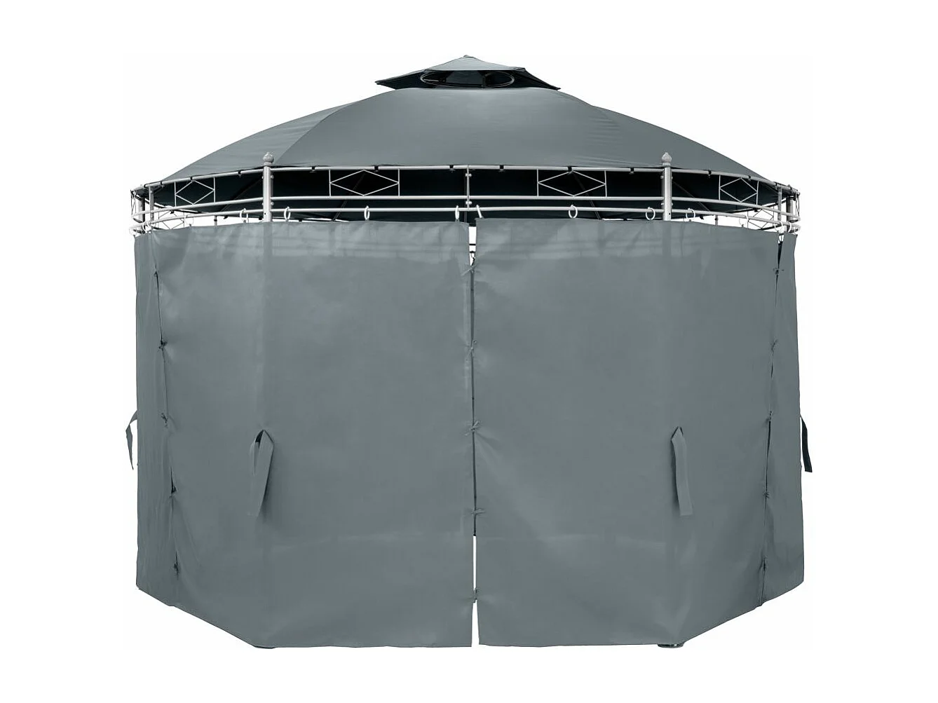 Casetta da giardino pergolato diametro 3,5 m grigio antracite 2208176