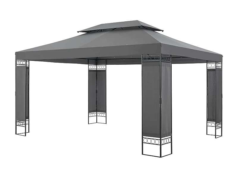 Gazebo de jardim Lanciano com estrutura de aço 400 x 300 x 265 cm cinza escuro 03_0008749