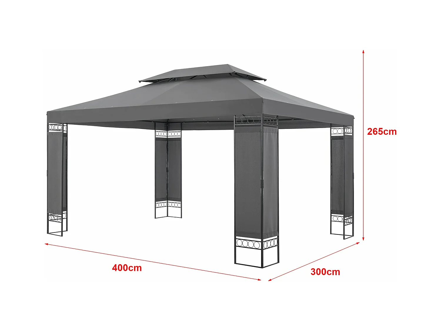 Tonnelle de jardin lanciano grise 400 x 300 x 265 cm 03_0008749
