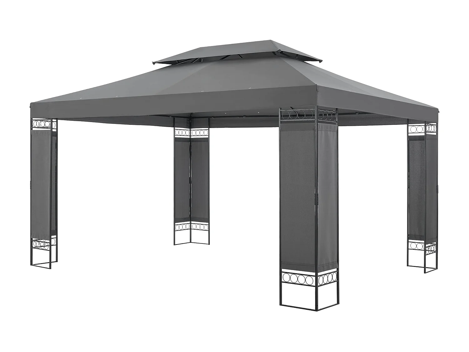 Gazebo de jardim Lanciano com estrutura de aço 400 x 300 x 265 cm cinza escuro 03_0008749