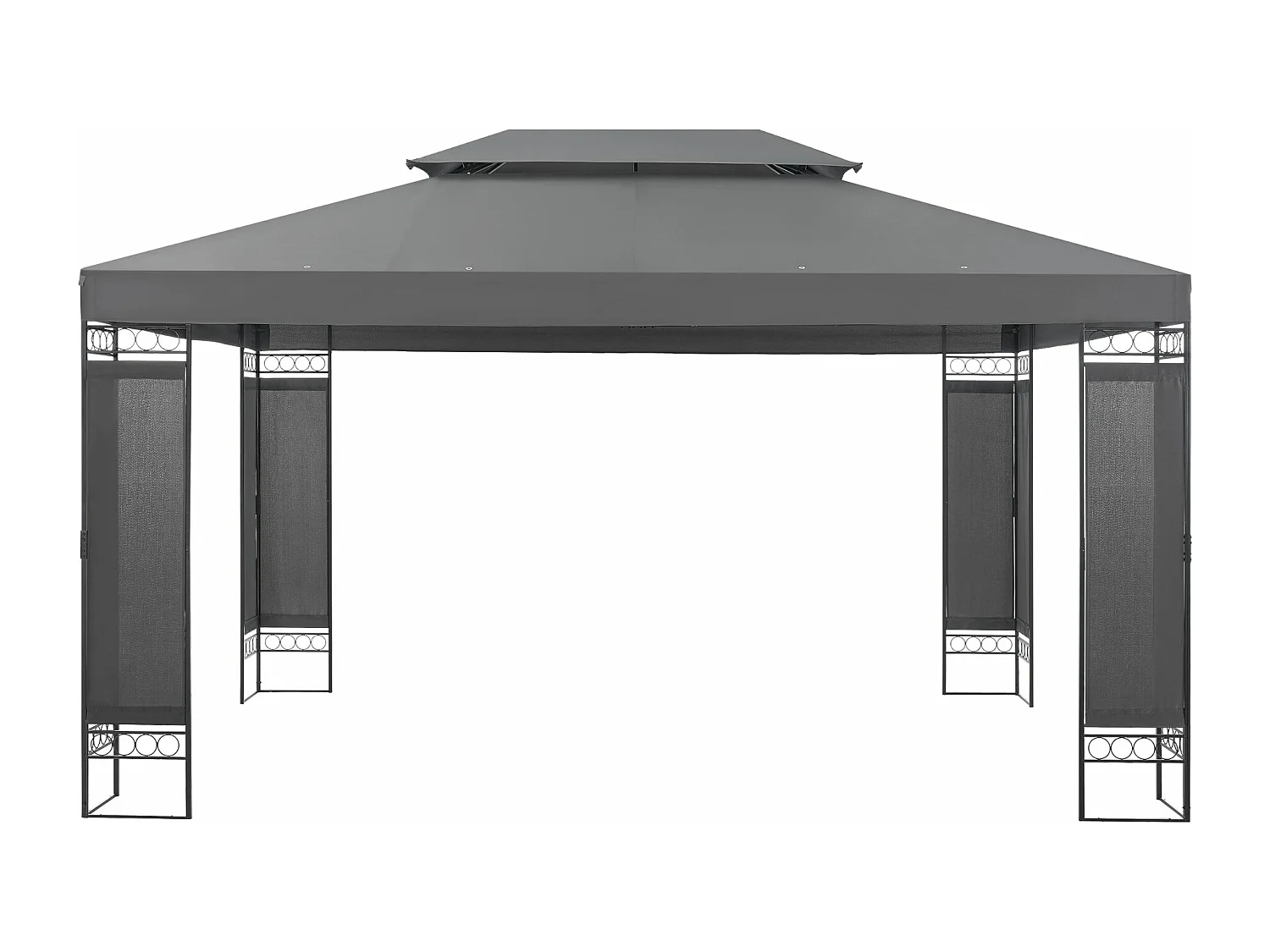 Gazebo de jardim Lanciano com estrutura de aço 400 x 300 x 265 cm cinza escuro 03_0008749