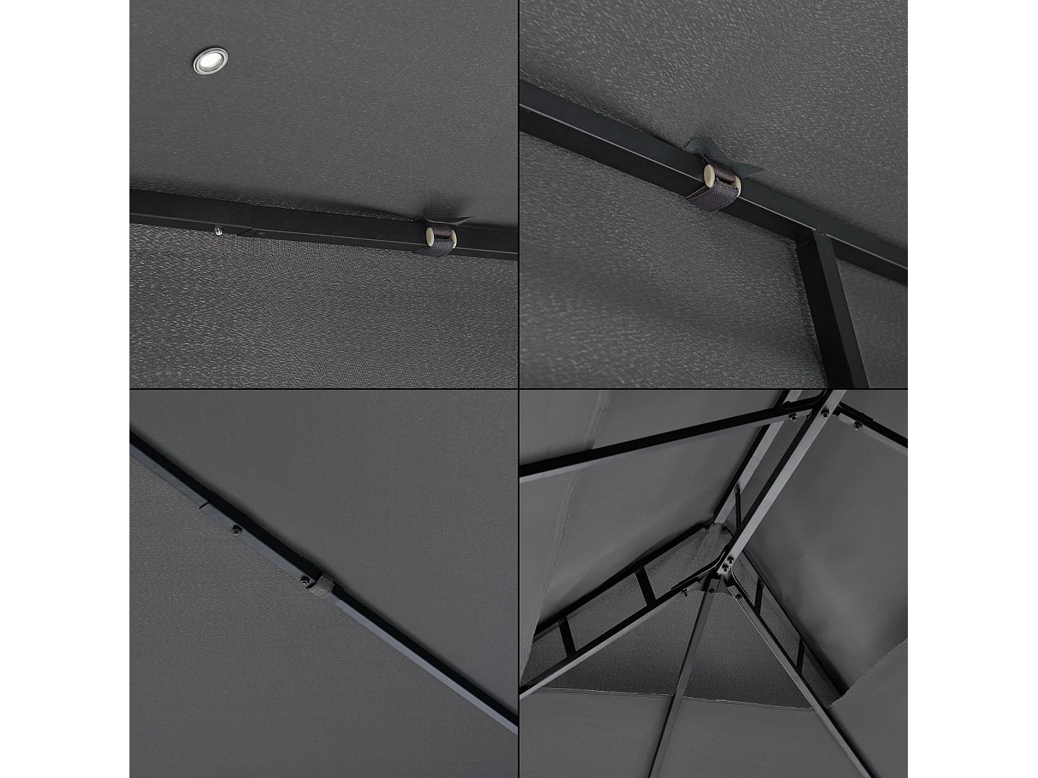 Gazebo de jardim Lanciano com estrutura de aço 400 x 300 x 265 cm cinza escuro 03_0008749