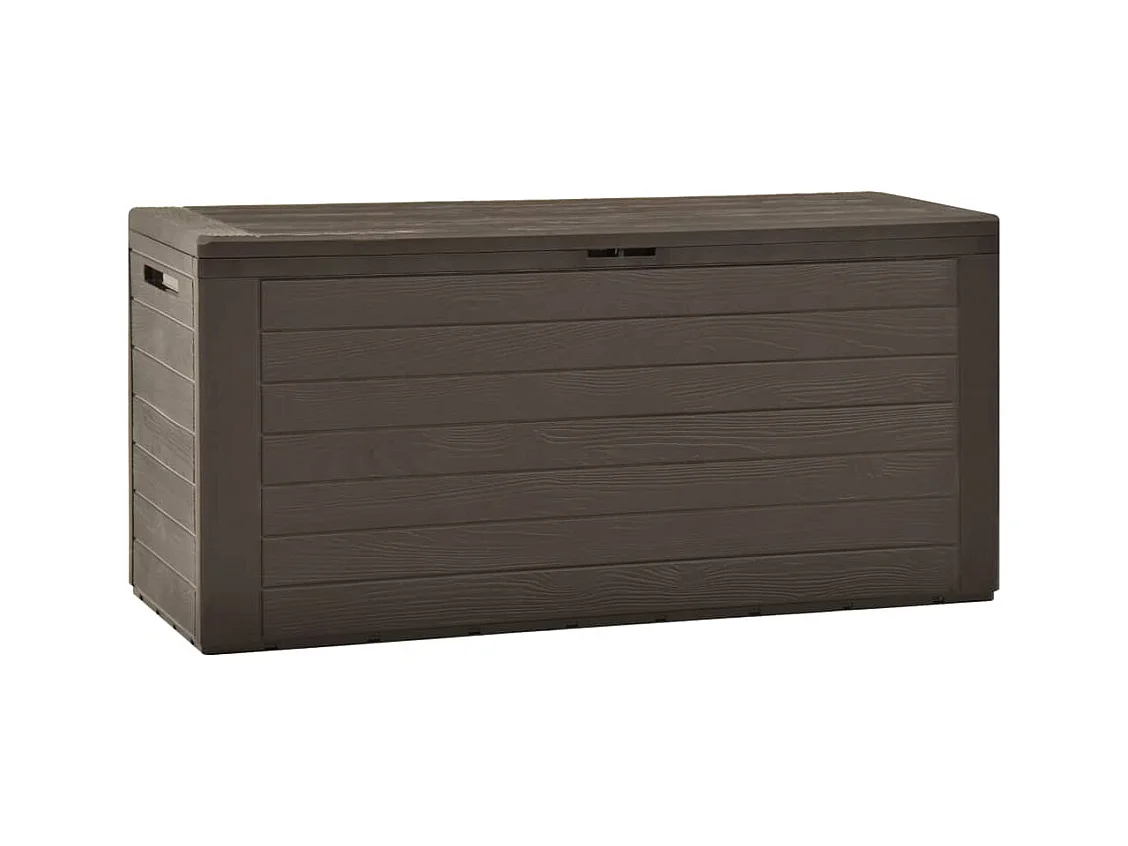 Cofre de almacenaje para muebles de jardín 116 x 44 x 55 cm marrón 02_0013095