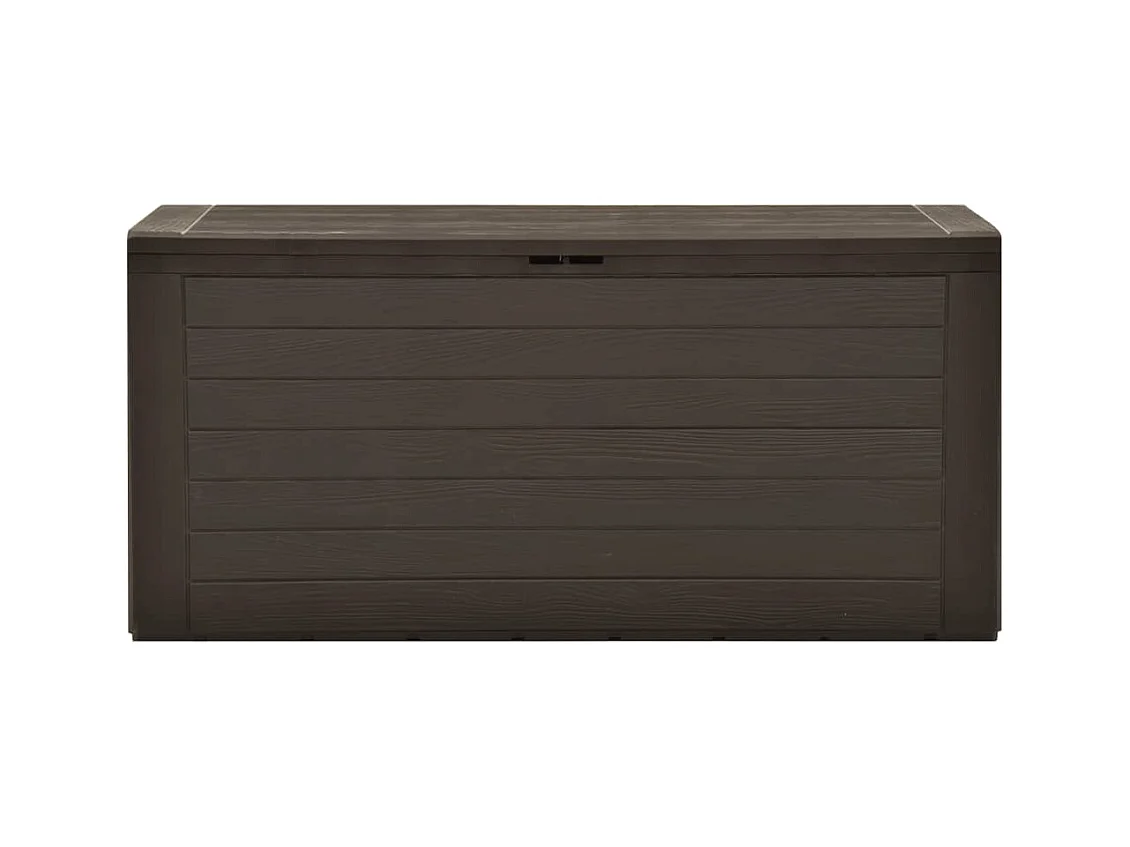 Cofre de almacenaje para muebles de jardín 116 x 44 x 55 cm marrón 02_0013095