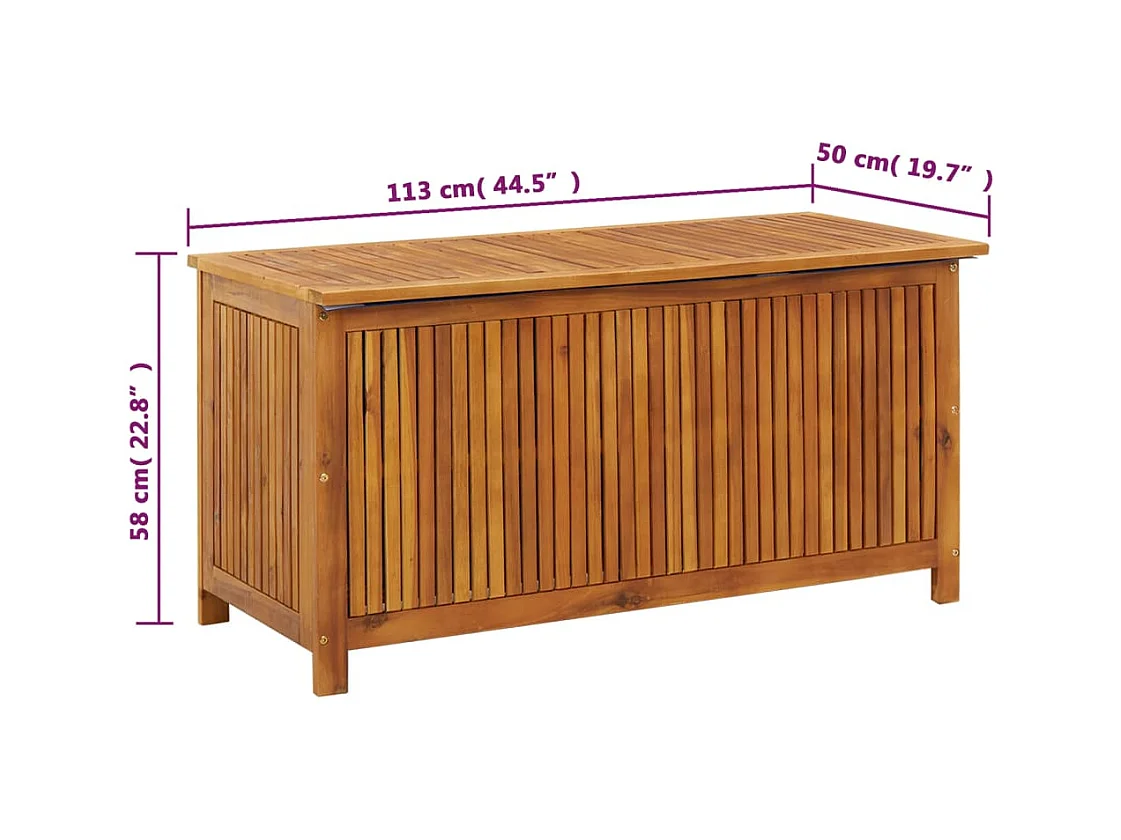 Coffre boîte meuble de bois marron 113 x 50 x 58 cm 02_0013000