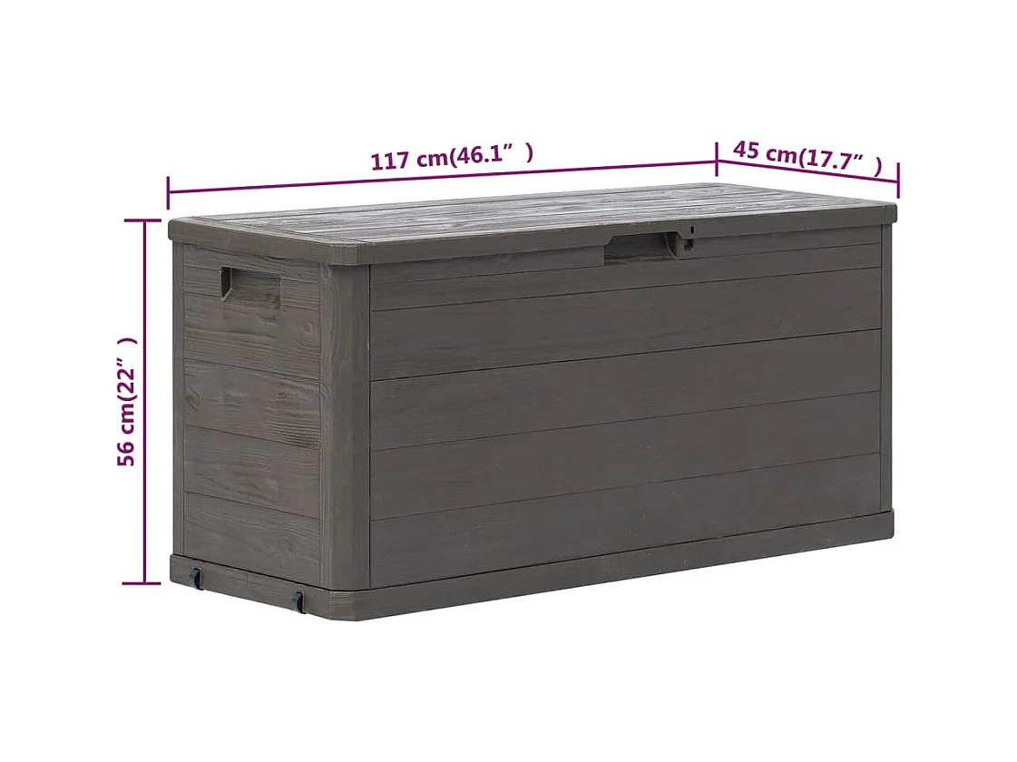 Baule portaoggetti per mobili da giardino 280 litri marrone 02_0013026