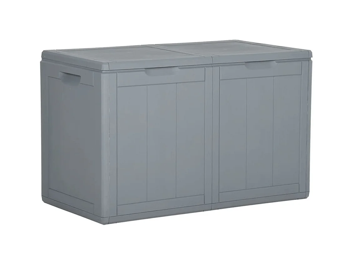 Cofre de almacenaje para muebles de jardín 180 litros ratán PP gris 02_0013015
