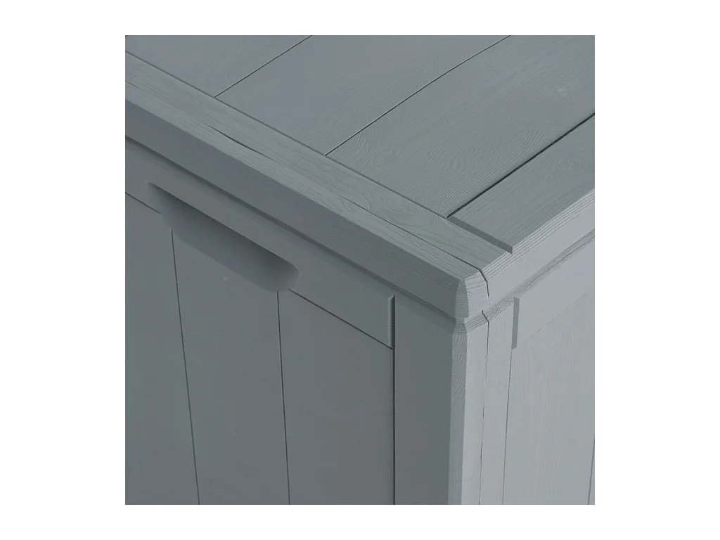 Cofre de almacenaje para muebles de jardín 180 litros ratán PP gris 02_0013015