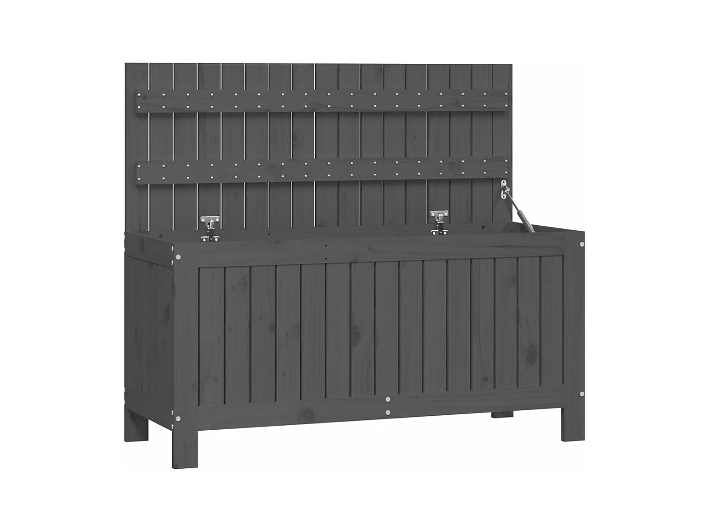 Cofre de almacenaje para muebles de jardín 108 x 42,5 x 54 cm madera de pino gris 02_0013076