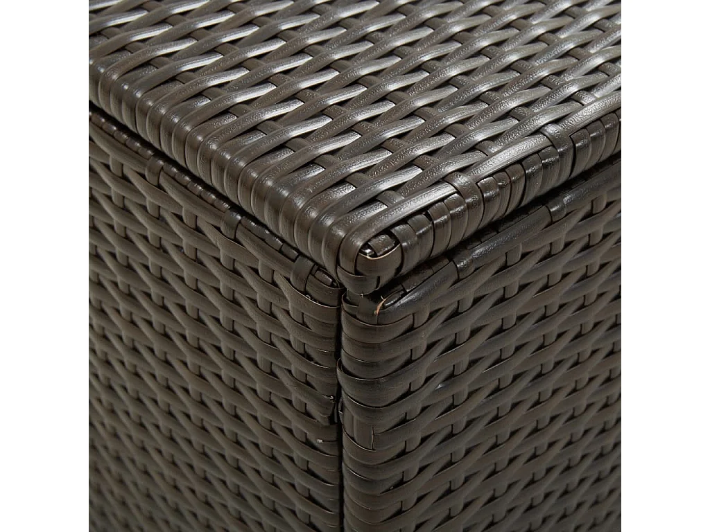Baúl para almacenamiento de muebles de jardín de resina tejida 200 x 50 x 60 cm marrón 02_0013123
