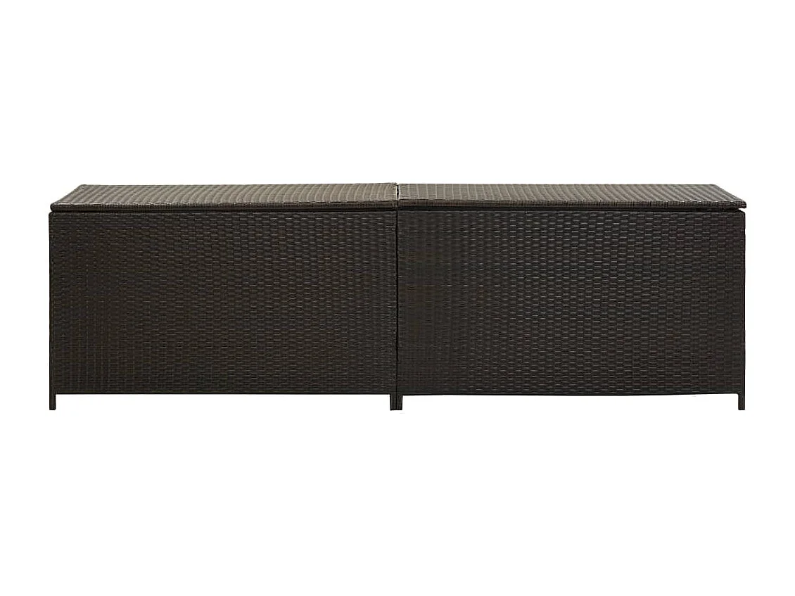 Caixa baú para armazenamento de móveis de jardim em resina tecida 200 x 50 x 60 cm marrom 02_0013123