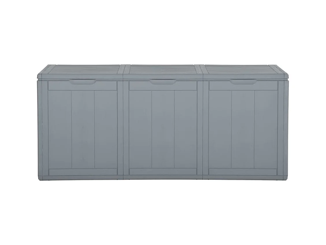 Baule portaoggetti per mobili da giardino 270 litri grigio PP rattan 02_0013022