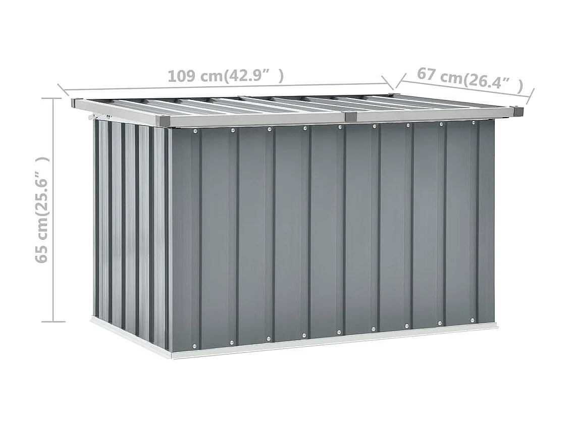 Caixa para armazenamento de móveis de jardim cinza 109 x 67 x 65 cm 02_0013077