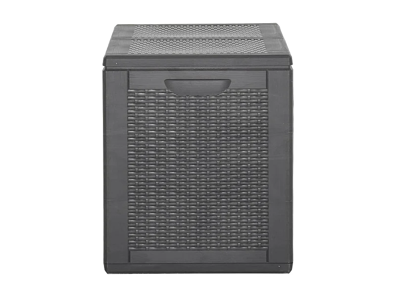 Caixa para armazenamento de móveis de jardim 180 litros rattan PP preto 02_0013017