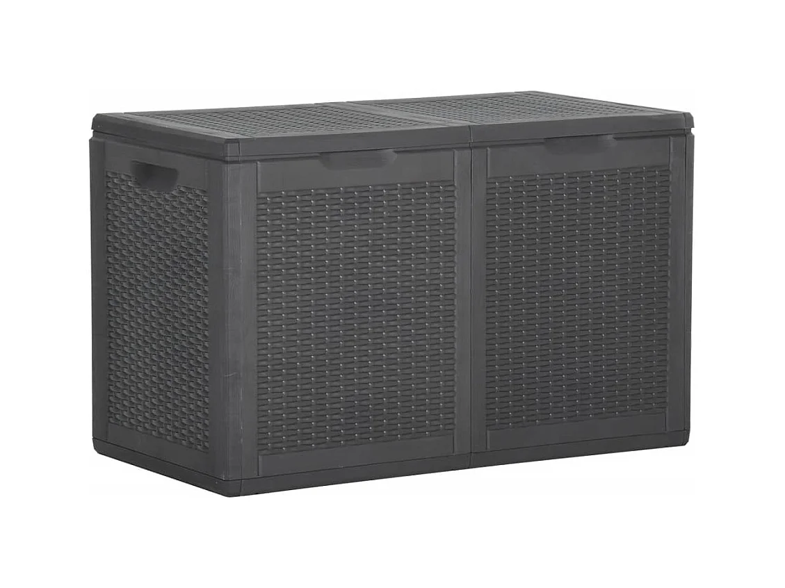 Cofre de almacenaje para muebles de jardín 180 litros ratán PP negro 02_0013017