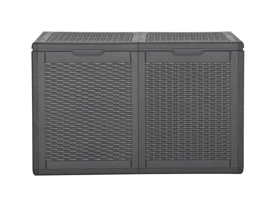 Cofre de almacenaje para muebles de jardín 180 litros ratán PP negro 02_0013017