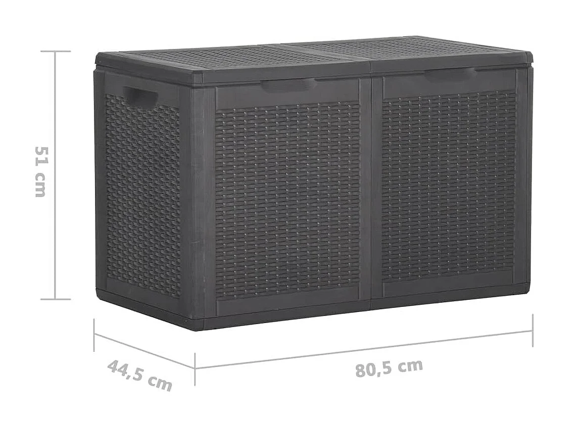 Cofre de almacenaje para muebles de jardín 180 litros ratán PP negro 02_0013017