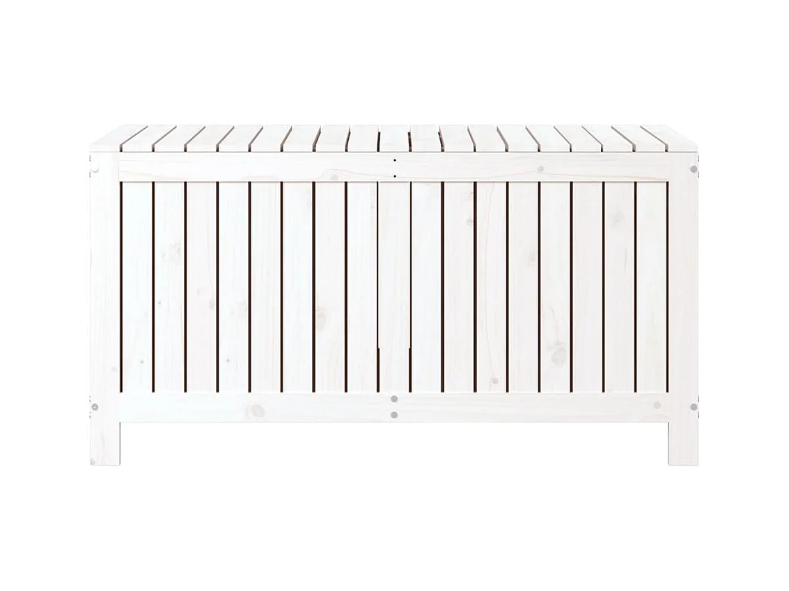 Cassetta portaoggetti da giardino bianca 121 x 55 x 64 cm in legno di pino 02_0013070