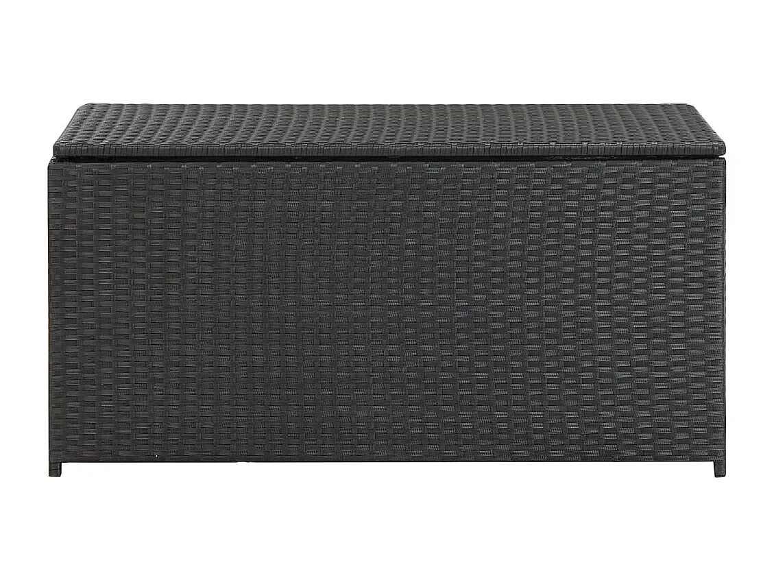 Cassetta portaoggetti da giardino in resina intrecciata 100 x 50 x 50 cm nero 02_0013118