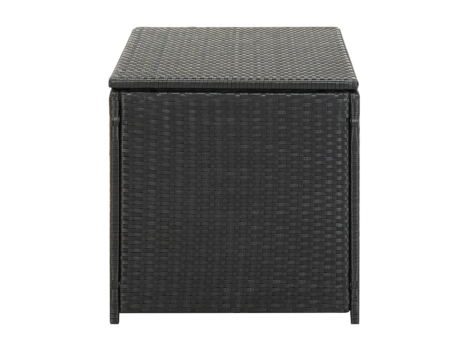 Cassetta portaoggetti da giardino in resina intrecciata 100 x 50 x 50 cm nero 02_0013118