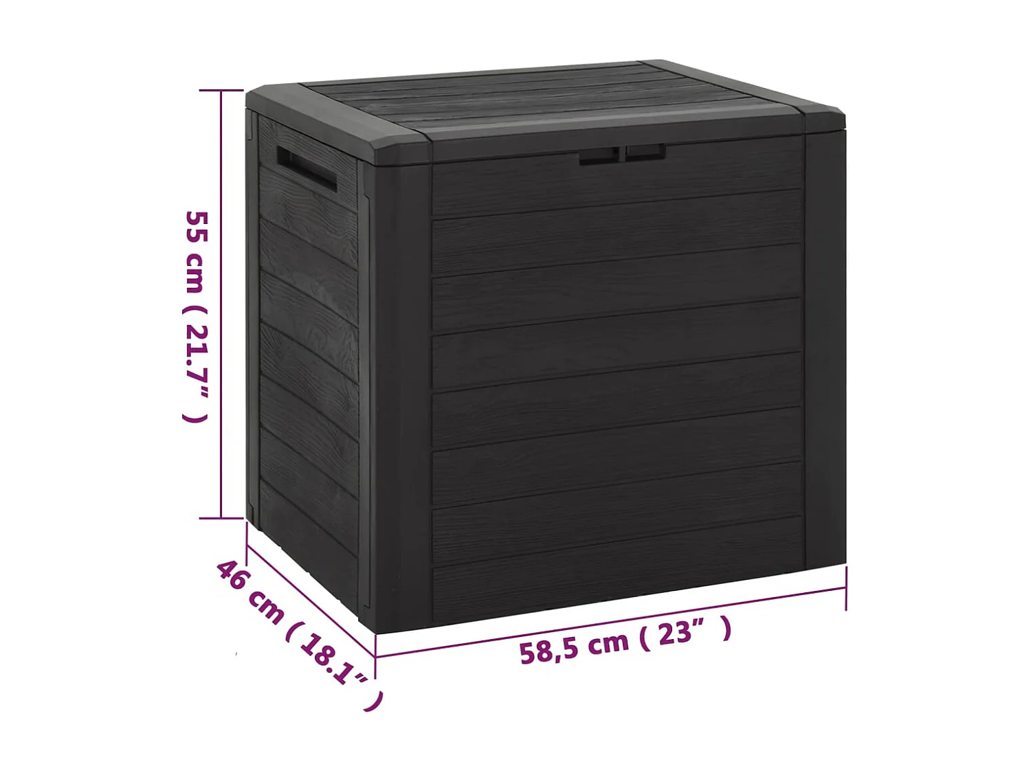 Baule da giardino marrone 58,5 x 46 x 55 cm polipropilene 02_0013138