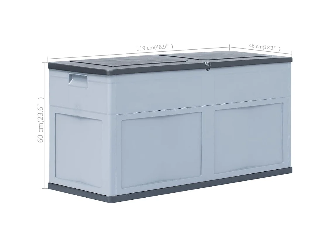 Coffre boîte meuble de grise 119 x 46 x 60 cm 02_0013030