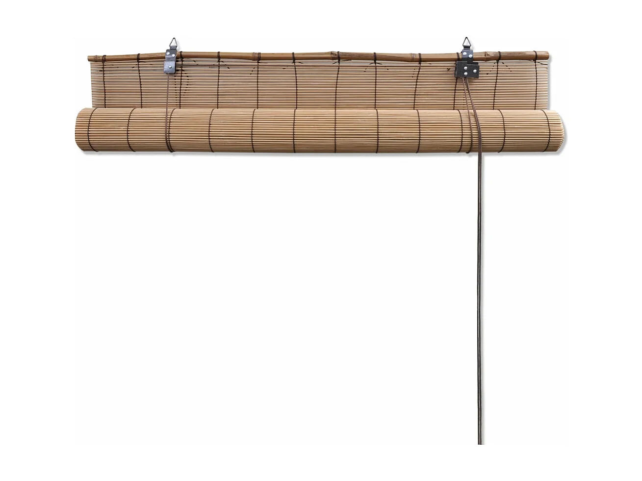 Estor enrollable de bambú marrón 120 x 160 cm cortina de ventana protección visual persiana enrollable 4102147/2