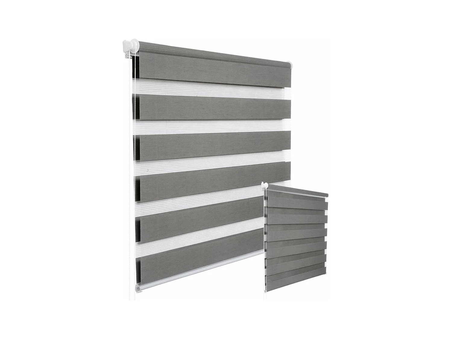 Tenda a rullo Zebra giorno e notte finestra traslucida o oscurante aspetto legno 70x150 cm grigio 19_0000812