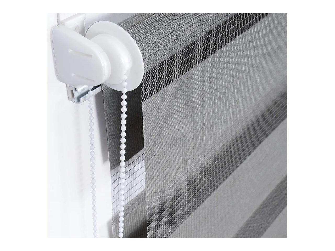 Tenda a rullo Zebra giorno e notte finestra traslucida o oscurante aspetto legno 70x150 cm grigio 19_0000812